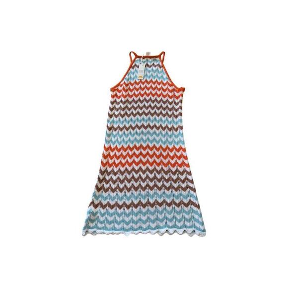 C&C California Dress Women's Small Multicolor Open Knit Swim Cover Sleeveless - Picture 4 of 4